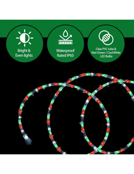 Luces de Cuerda LED Tupkee 7.3m 144 Bombillas Rojo Verde Claro