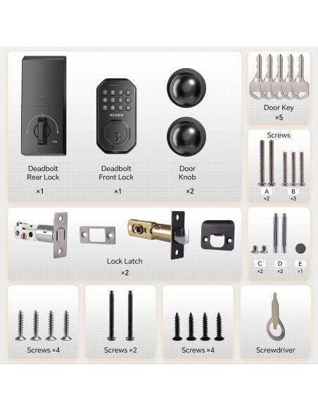 Cerradura Inteligente VCHOO SL02 Wi-Fi con Manija y App
