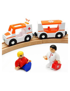 Juego de Trenes Magnéticos DSHMIXIA Ambulancia B con Luz y Sonido