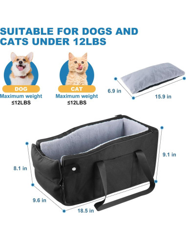 Asiento Elevador para Perros Pequeños EAROND Negro 50.8x25.4cm