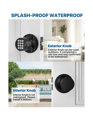 Cerradura de Puerta Inteligente HIDALIFE HL99 Teclado Negro Mate 2 Paquetes