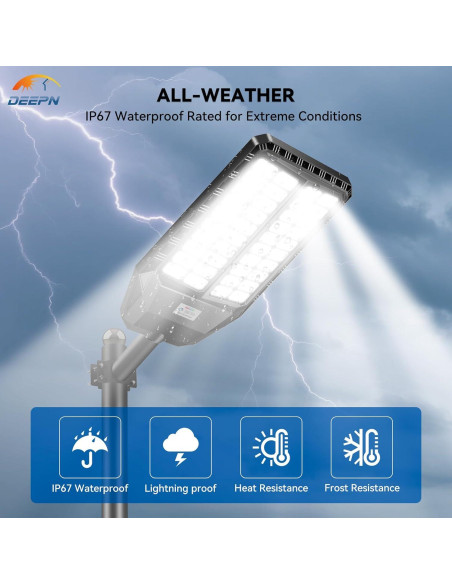 Luz Solar de Calle Deepn 9000W con Sensor de Movimiento - 2 Paquete