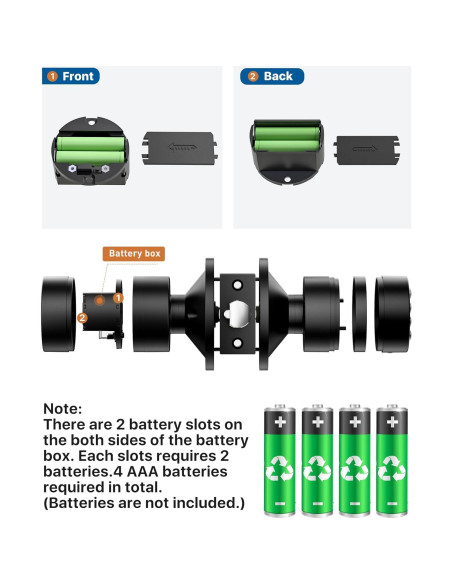 Cerradura de Puerta Inteligente HIDALIFE HL99 Teclado Negro Mate 2 Paquetes