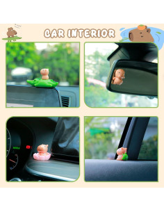 Figuras Mini Capibara YGMONER 10 Piezas Decoración Coche 2