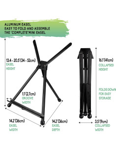 Caballete de Aluminio CONDA Plegable Ajustable 38.1-53.3 cm 2
