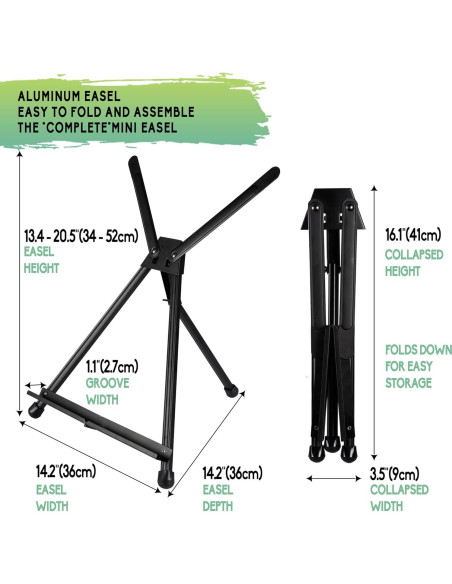 Caballete de Aluminio CONDA Plegable Ajustable 38.1-53.3 cm