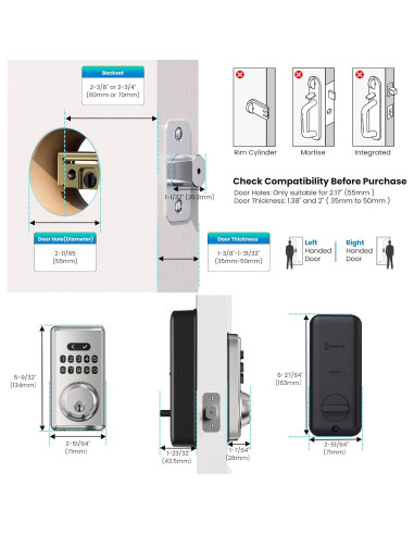 Cerradura Inteligente MOUSETRO S11A con Teclado y Bloqueo Automático