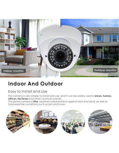 Cámara de Seguridad Vonnision 5MP Dome Varifocal 2.8-12mm