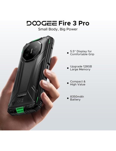DOOGEE Fire 3 Pro Teléfono Resistente 16GB/128GB IP68