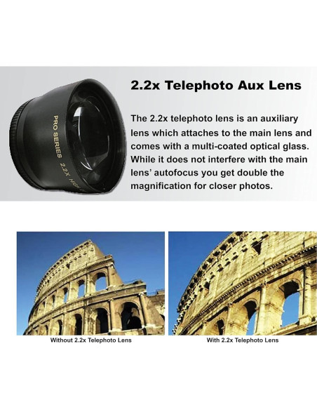 Cámara DSLR Canon EOS Rebel T7 con lente 18-55mm y accesorios