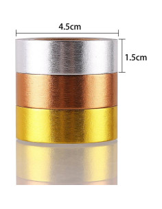 Cinta Washi Japonesa DECORA 3 Piezas Oro, Plata, Cobre 1.27cm x 10m 2