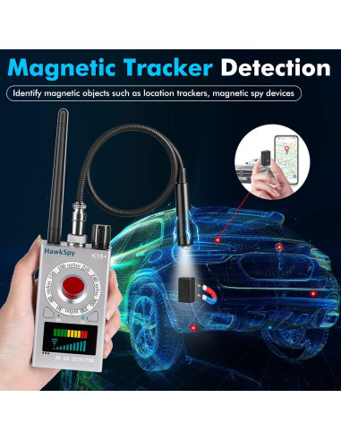 Detector de Cámara Oculta HawkSpy K18 con Alarma y Luz LED