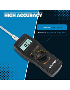 Medidor de Humedad Portátil NEWTRY JK-100C 0-100% Precisión 0.1% 2