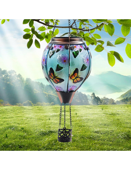 Linterna Solar de Globo Aerostático Teyigarden 45.72 cm con Llama