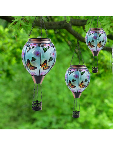 Linterna Solar de Globo Aerostático Teyigarden 45.72 cm con Llama