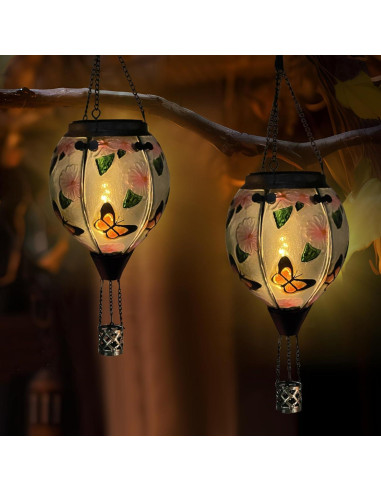 Linterna Solar de Globo Aerostático Teyigarden 45.72 cm con Llama