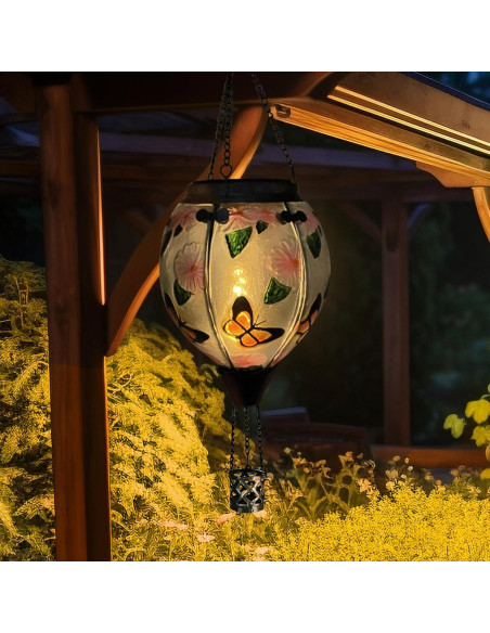 Linterna Solar de Globo Aerostático Teyigarden 45.72 cm con Llama