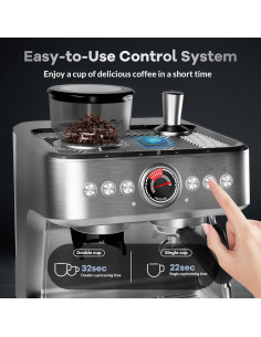 Máquina de Café Espresso GarveeHome 20 Bar con Molinillo 2.8L 2