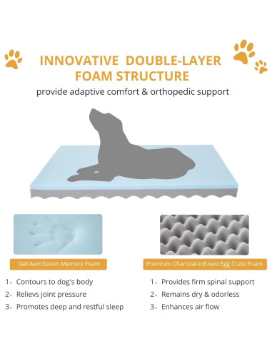 Cama ortopédica grande EGOHOME para perros 88.9x55.9 cm