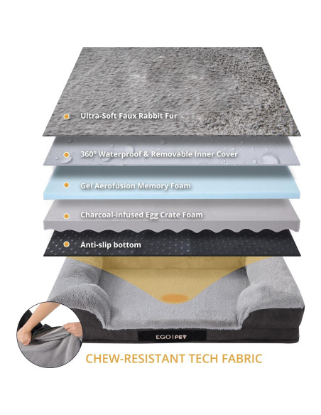 Cama ortopédica grande EGOHOME para perros 88.9x55.9 cm