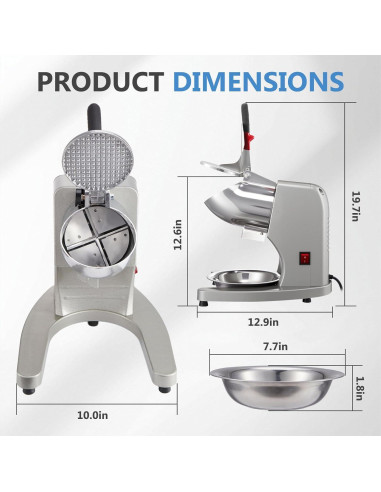 Máquina de Hielo Raspado YODHOSA 300W 130 kg/h Acero Inoxidable