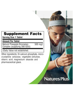 Bromelina Natures Plus 500 mg - 60 tabletas vegetarianas 2