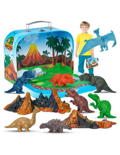Juego de Maletín de Dinosaurios Team Power K217104 con 8 Figuras