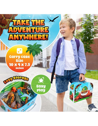 Juego de Maletín de Dinosaurios Team Power K217104 con 8 Figuras