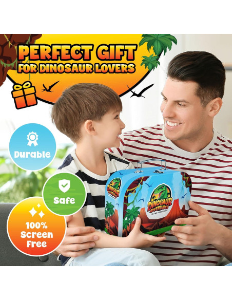 Juego de Maletín de Dinosaurios Team Power K217104 con 8 Figuras