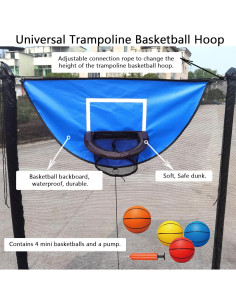 Aro de Baloncesto para Trampolín XATAMIO con Bomba y 4 Pelotas 2