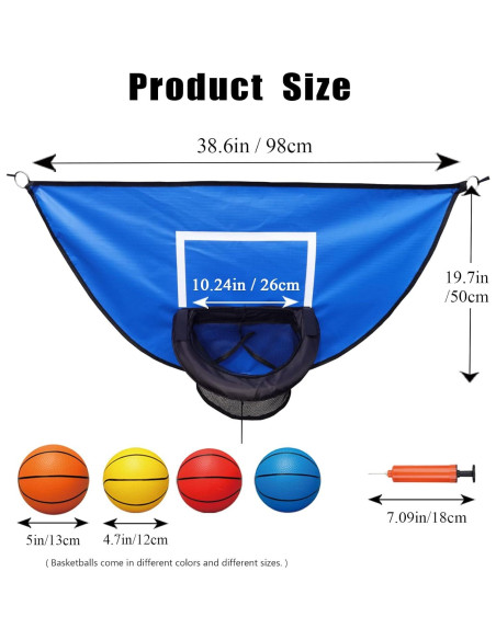 Aro de Baloncesto para Trampolín XATAMIO con Bomba y 4 Pelotas
