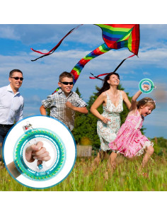 Juego de Carrete de Cometa Aoriher 3 Pcs 18 cm con Hilo 200 m 2