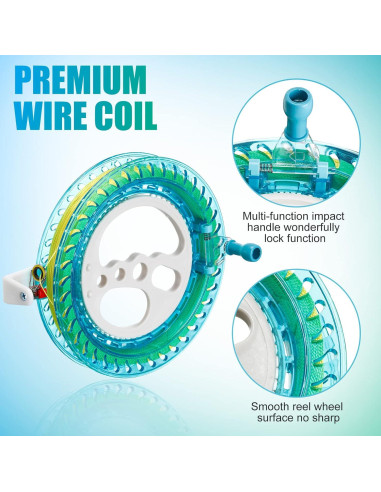 Juego de Carrete de Cometa Aoriher 3 Pcs 18 cm con Hilo 200 m