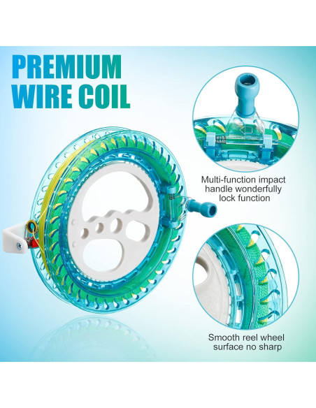 Juego de Carrete de Cometa Aoriher 3 Pcs 18 cm con Hilo 200 m