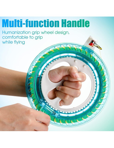 Juego de Carrete de Cometa Aoriher 3 Pcs 18 cm con Hilo 200 m