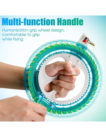 Juego de Carrete de Cometa Aoriher 3 Pcs 18 cm con Hilo 200 m