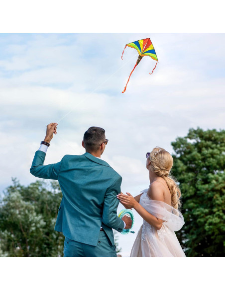 Juego de Carrete de Cometa Aoriher 3 Pcs 18 cm con Hilo 200 m