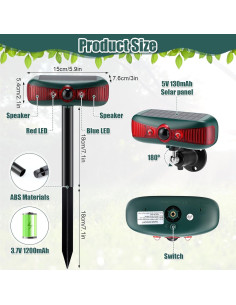 Alarma Solar Exterior Qualirey 4 Pcs Sensor Movimiento 129dB 2