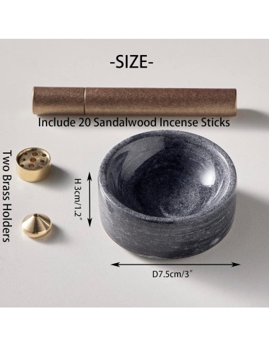 Soporte de Incienso de Mármol PHINILUX 7.62 cm Gris