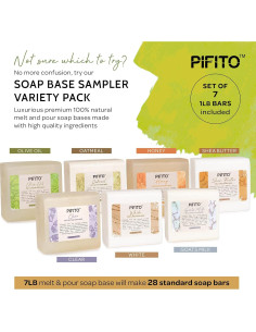 Muestra de Base de Jabón Pifito Melt and Pour 3.18 kg - 7 Variedades 2