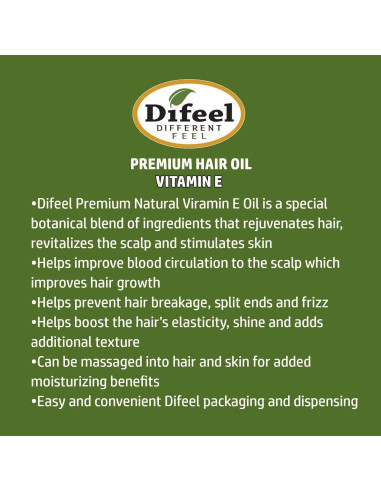 Difeel Aceite Natural para Cabello - Vitamina E 200g (4-Pack)
