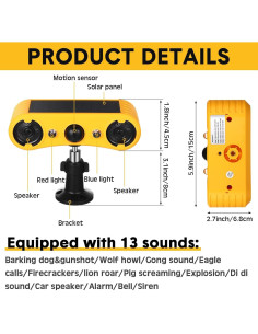 Alarma de Movimiento Solar Qualirey 2 Paquete 129dB 4 Modos 2