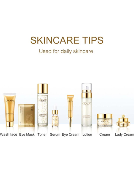 Set de Cuidado de Piel Anti Envejecimiento OKADY 10 Piezas