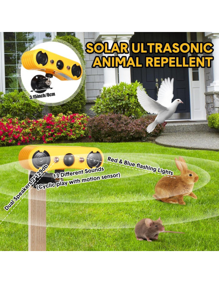 Alarma de Movimiento Solar Qualirey 2 Paquete 129dB 4 Modos