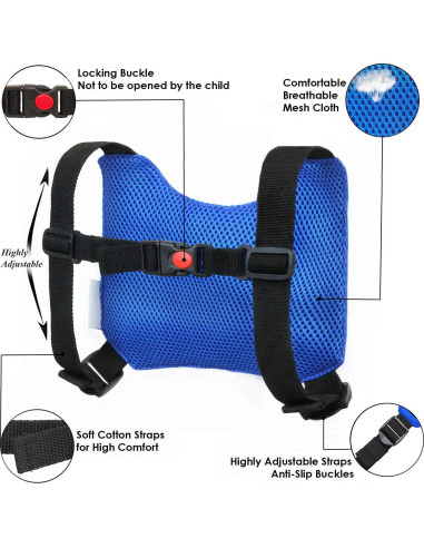 Arnés de Seguridad para Niños HappyVk con Correa Ajustable Azul