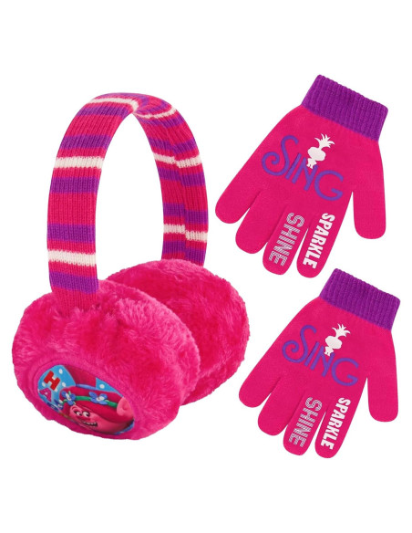 Conjunto de Gorro y Guantes Dreamworks Trolls Poppy Niñas 4-7