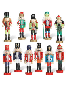 Juego de 11 Piezas Adornos Cascanueces Gejoy Navidad