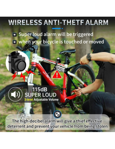 Alarma Antirrobo Inalámbrica Padonpower A2 115dB USB-C