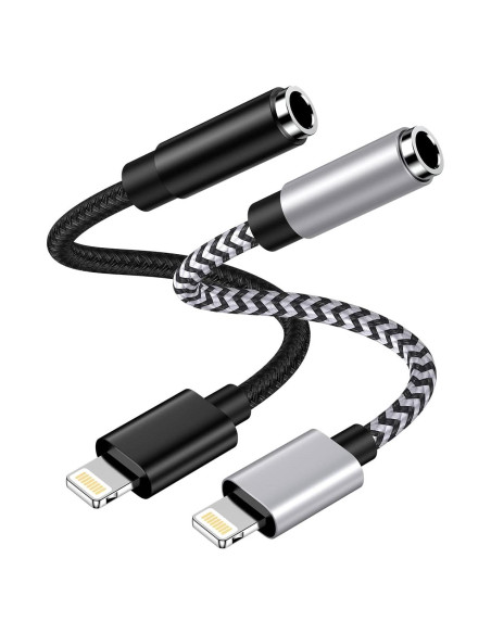 Adaptador de 3.5mm a Lightning Haoano - 2 Piezas, 18cm