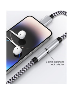 Adaptador de 3.5mm a Lightning Haoano - 2 Piezas, 18cm 2